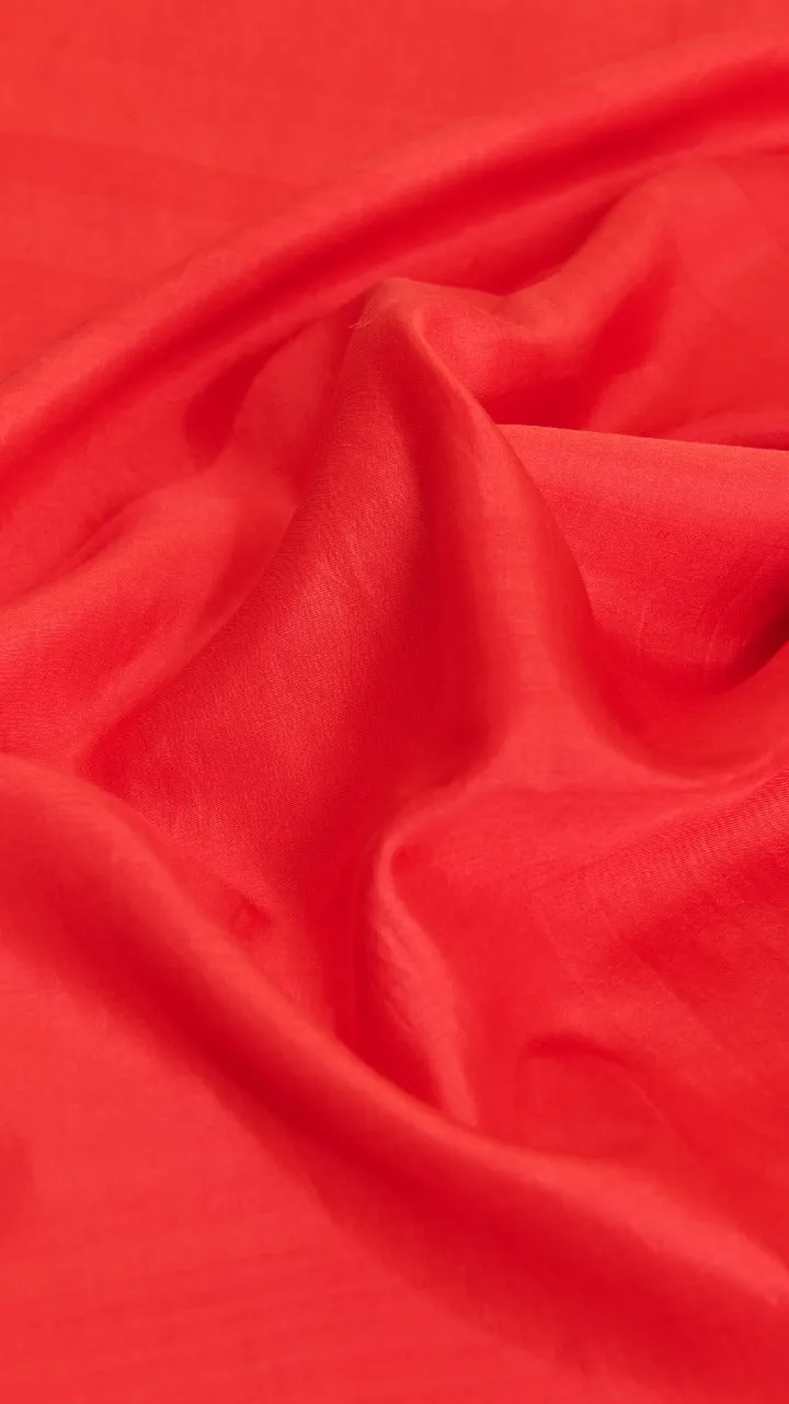 Red silk satin blouse fabric