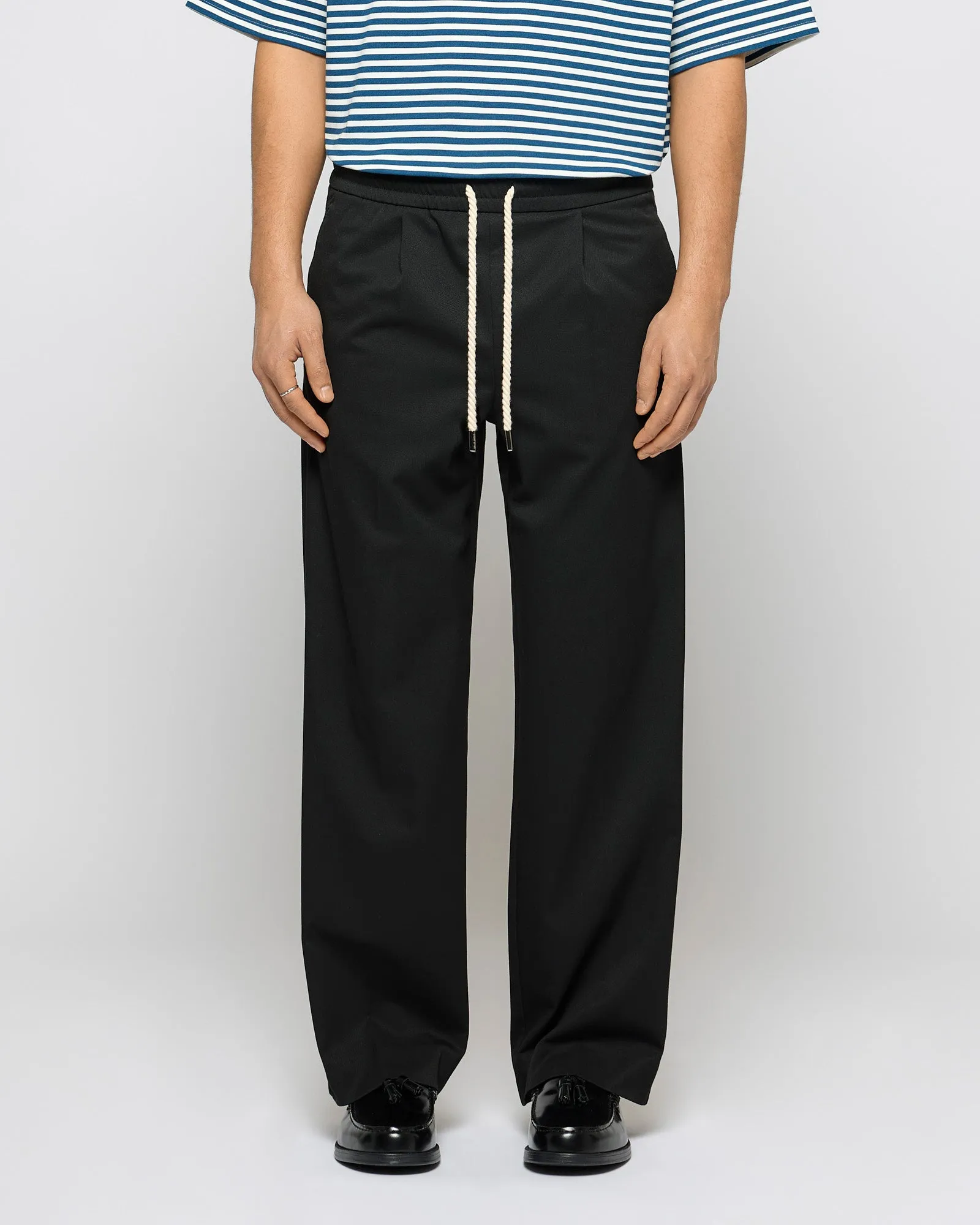 Regular Tailored Pants with Elastic Waistline