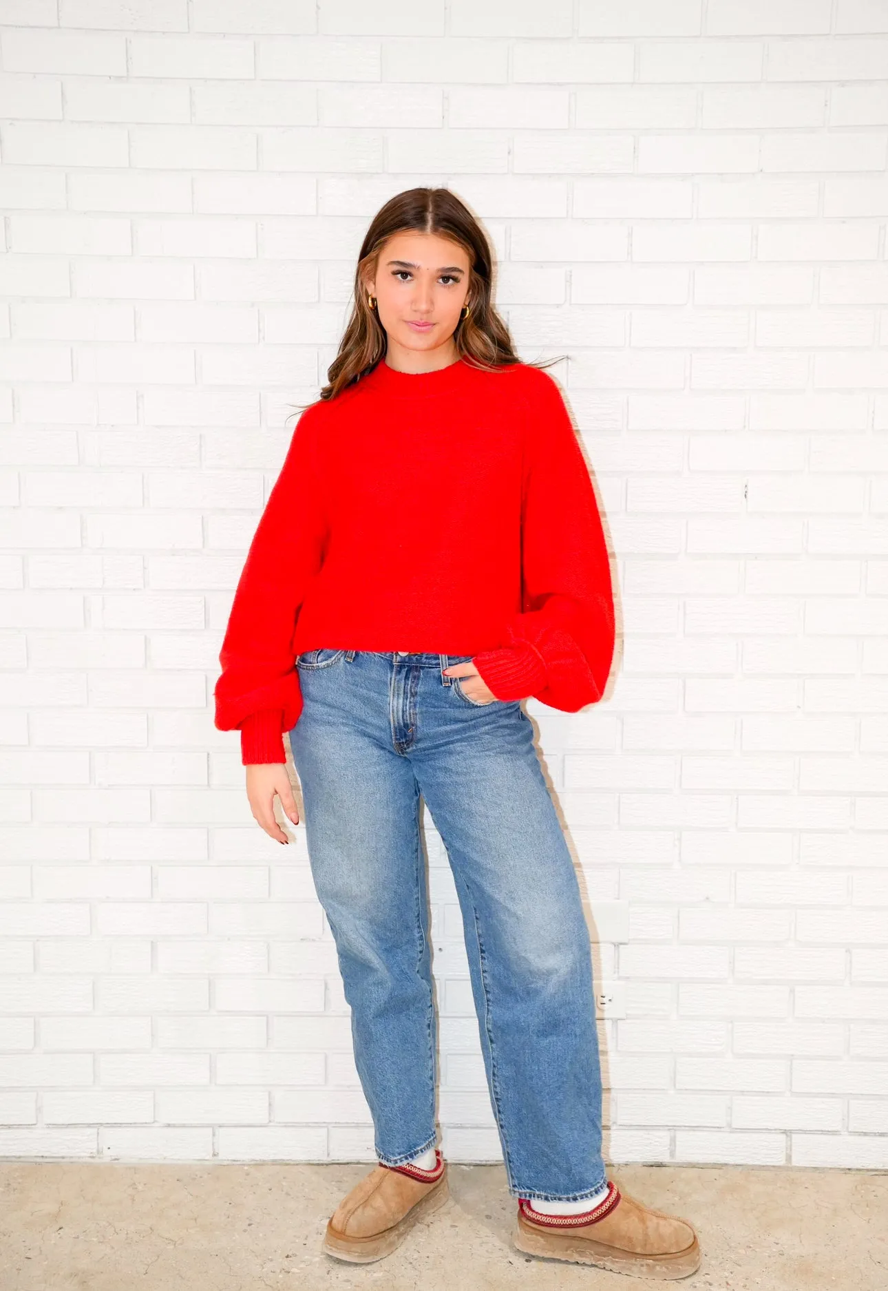 Riley Pullover | Fiery Red