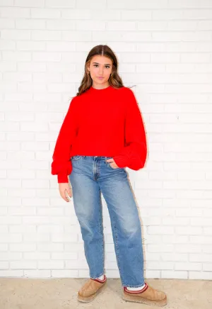 Riley Pullover | Fiery Red