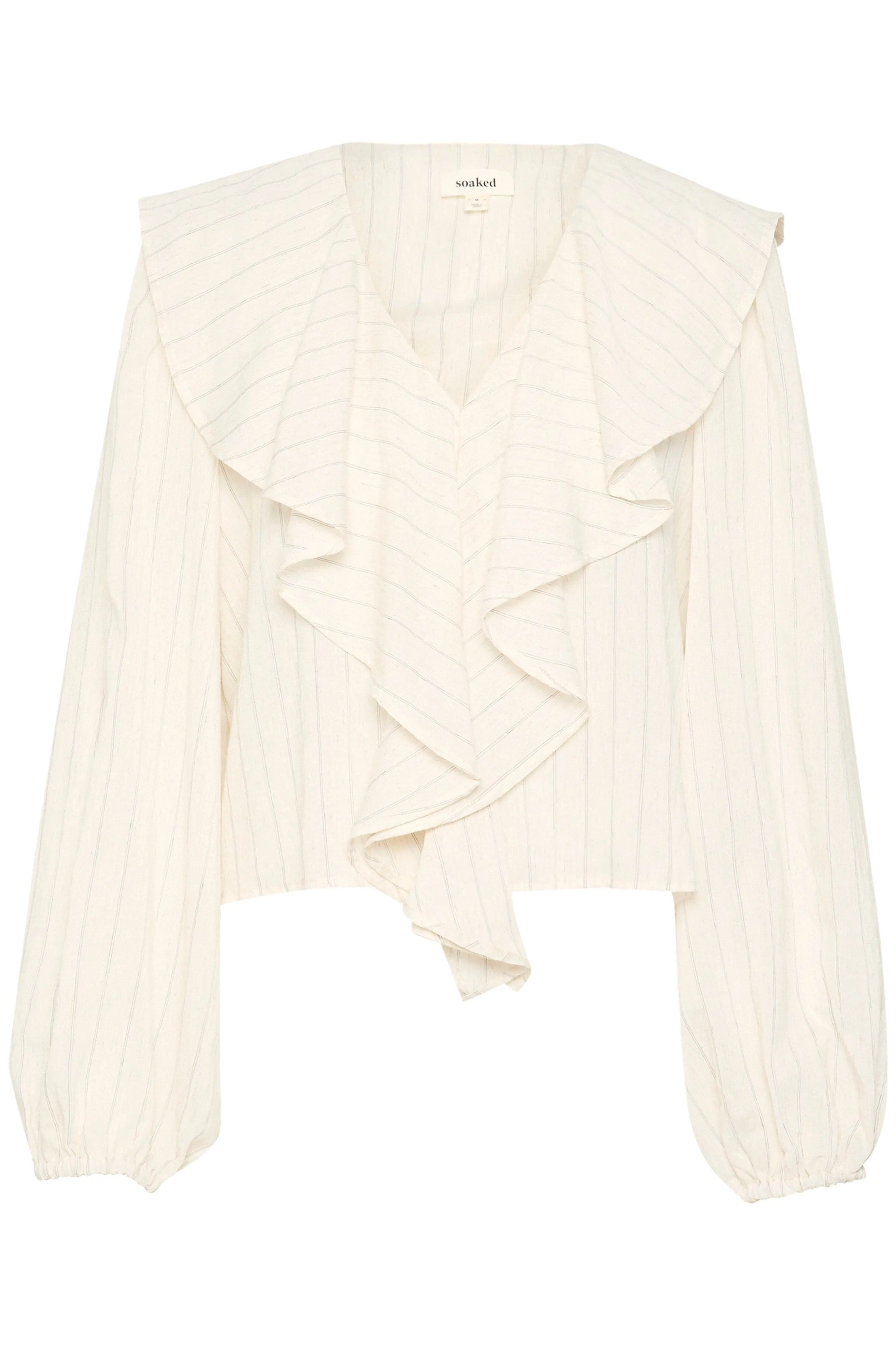 Roya Ruffle Detail Blouse - Nature Stripe