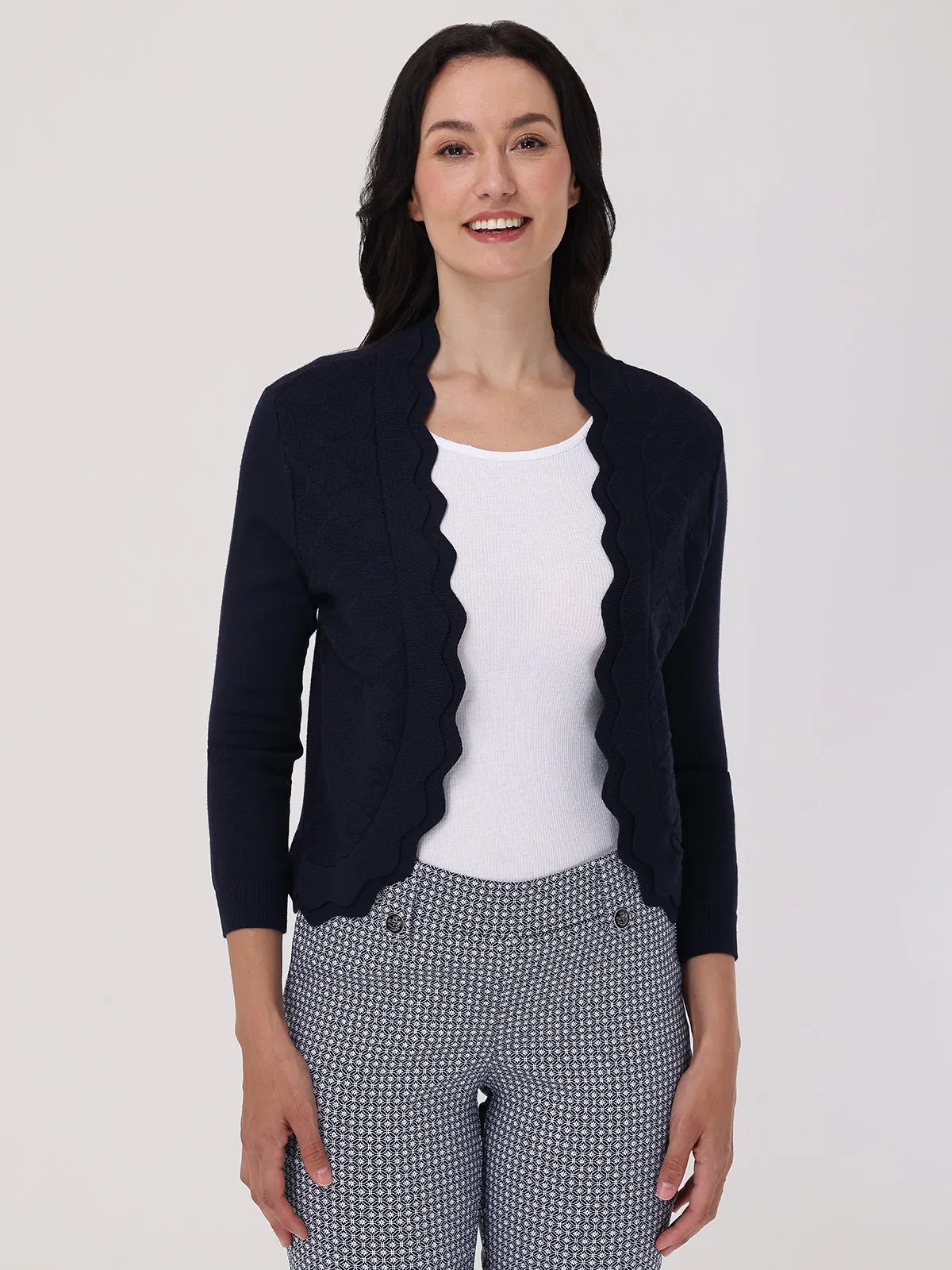 Scallop Open Cardigan
