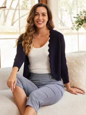 Scallop Open Cardigan