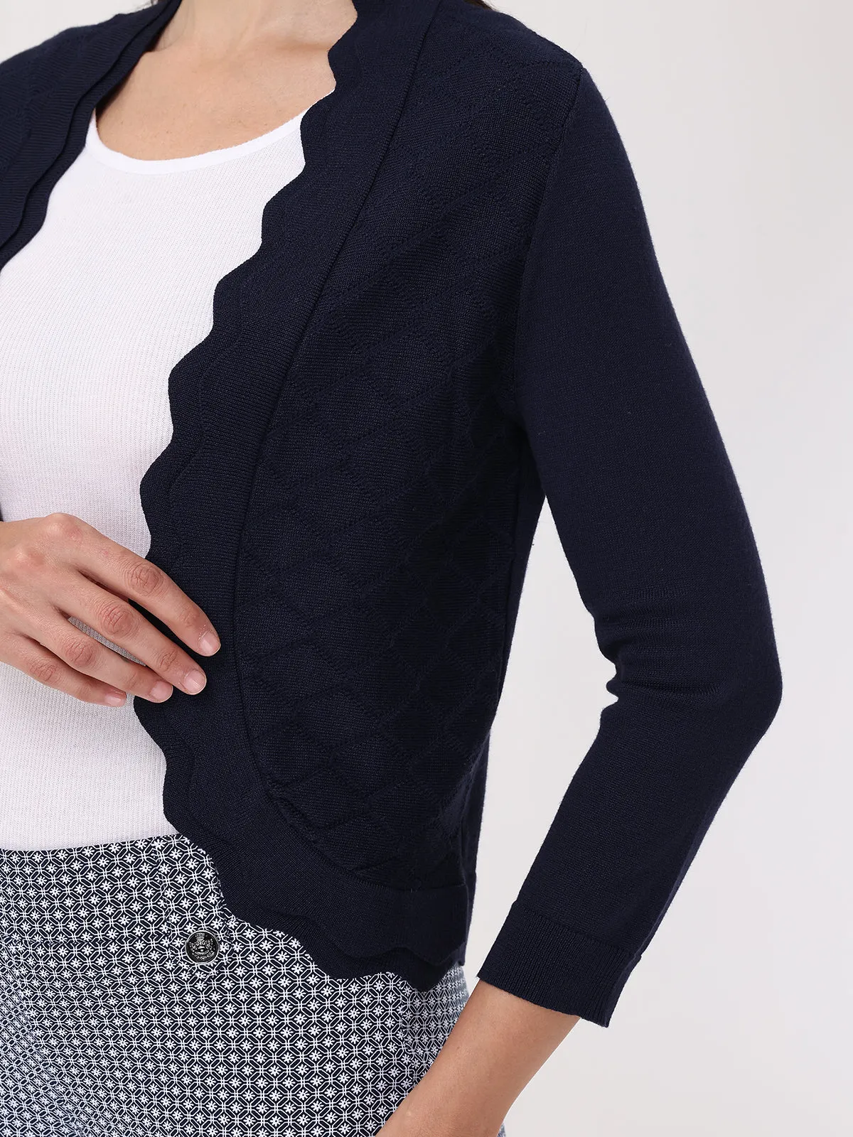 Scallop Open Cardigan