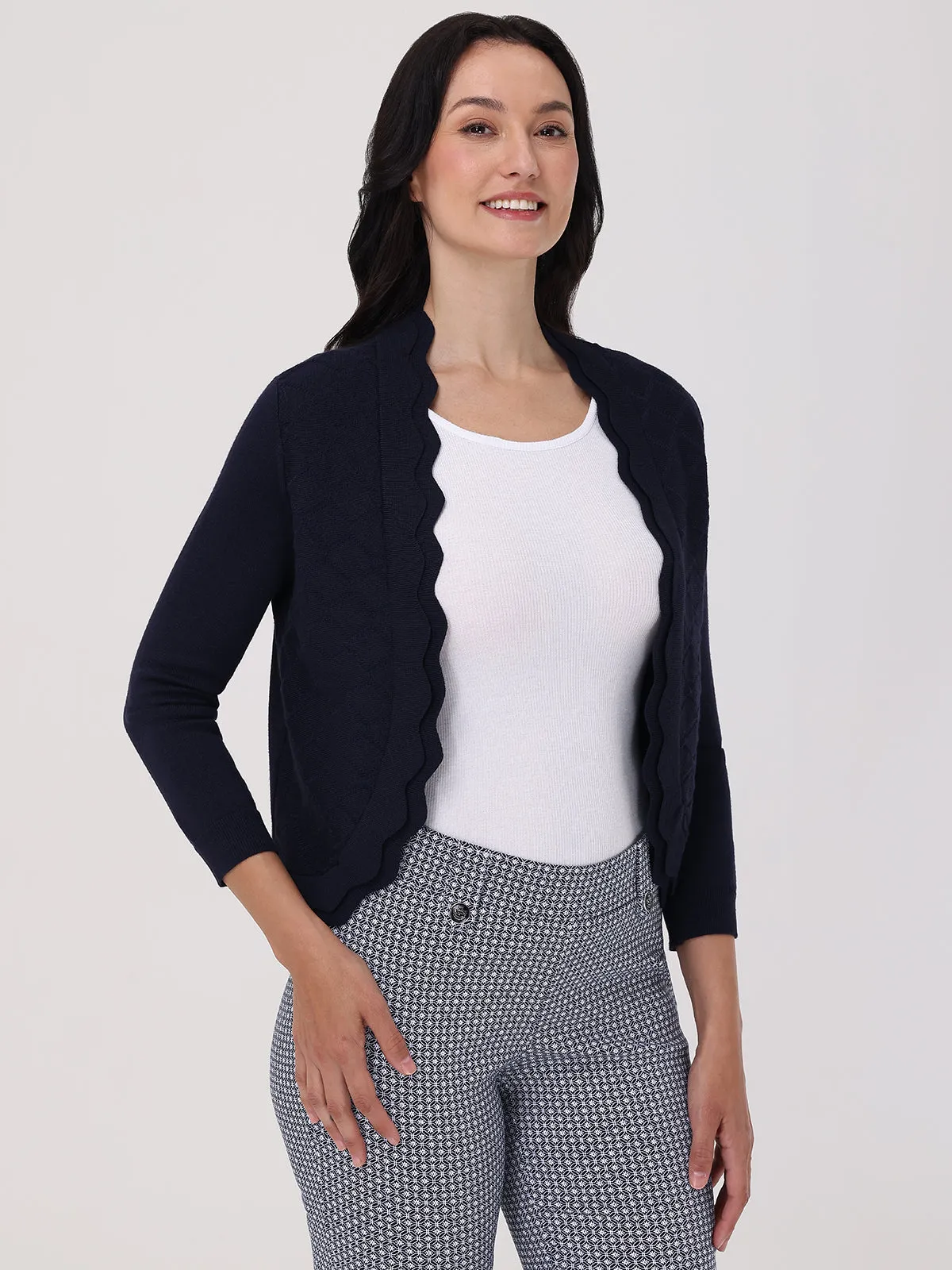 Scallop Open Cardigan