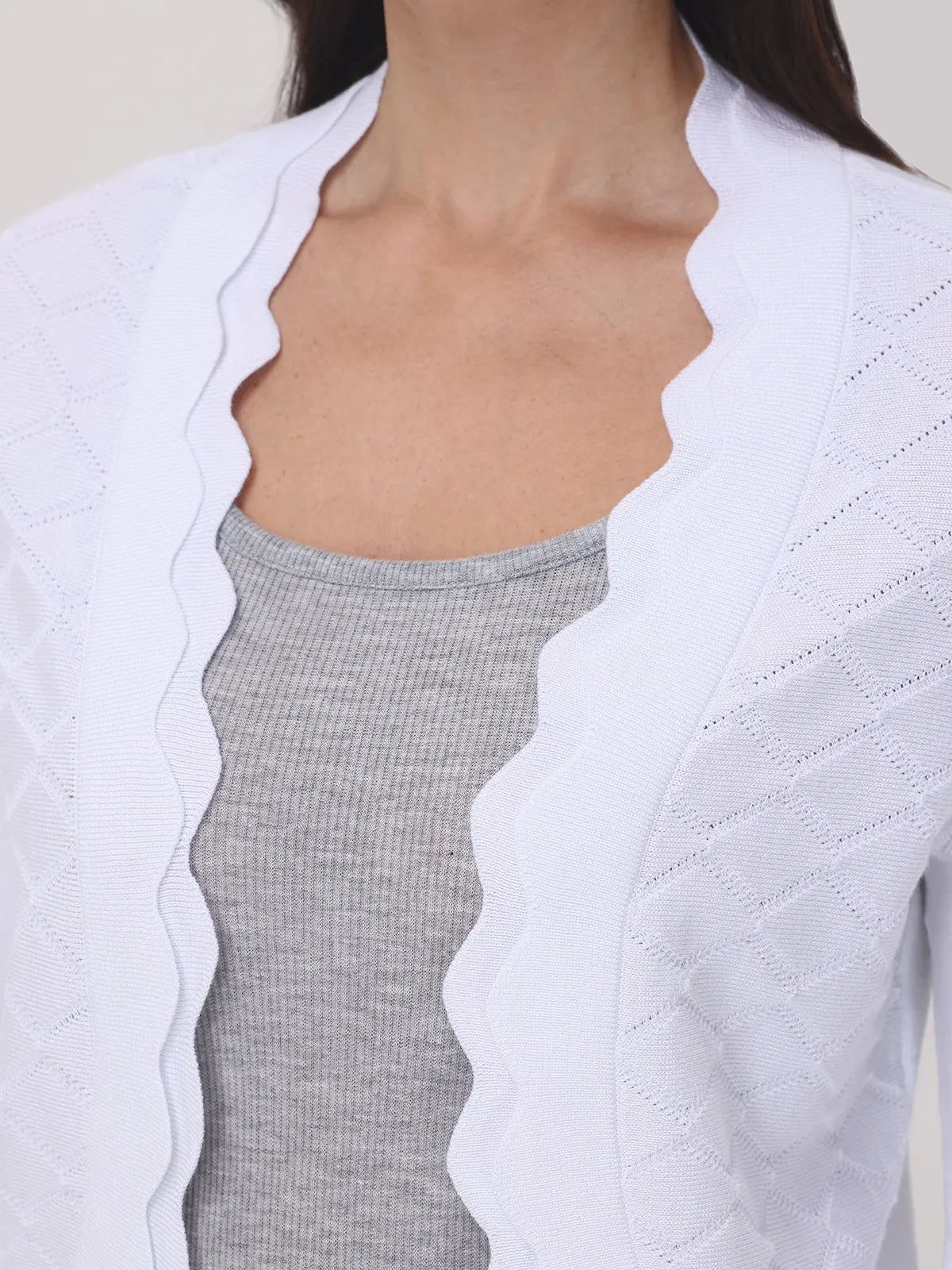 Scallop Open Cardigan