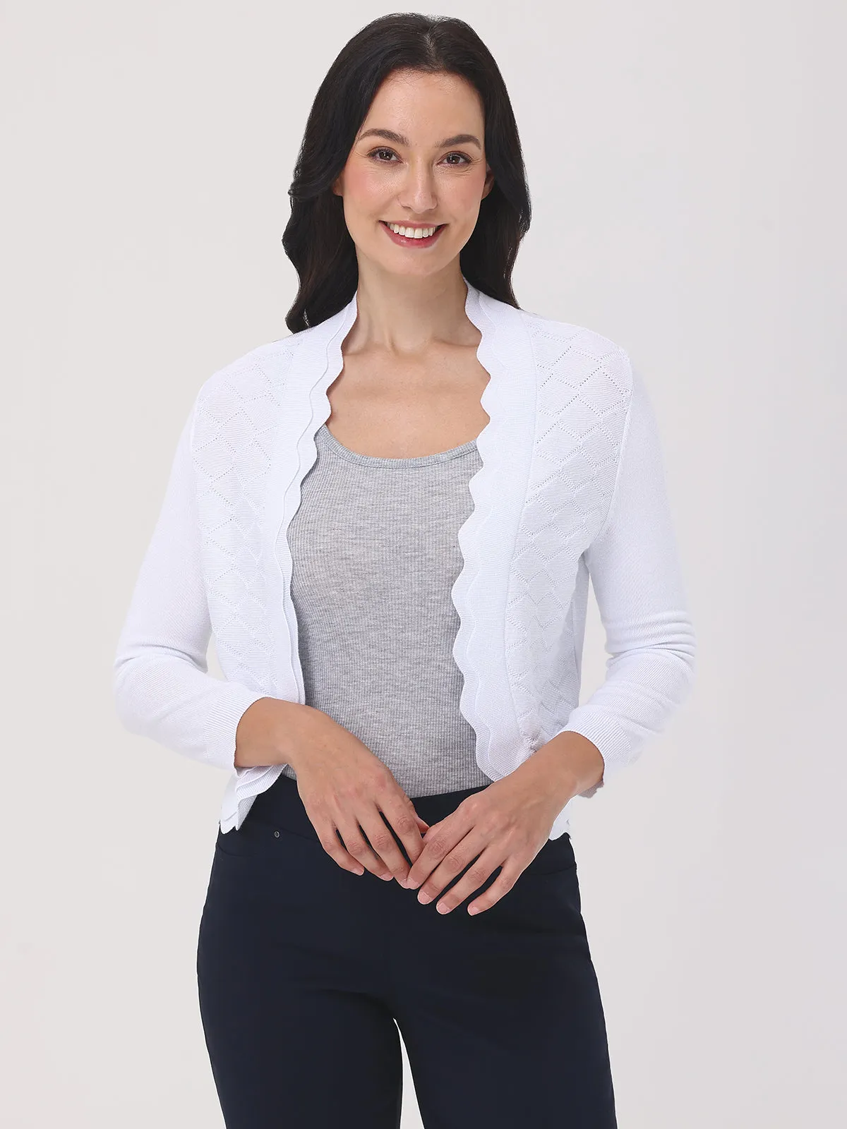 Scallop Open Cardigan