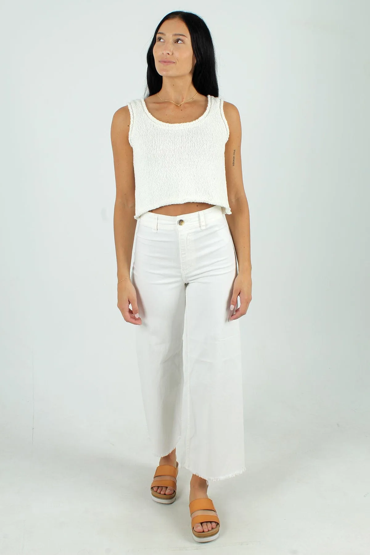 Slub Cotton Sweater Tank Top