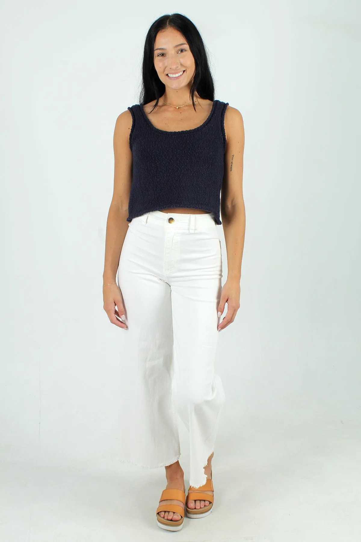 Slub Cotton Sweater Tank Top