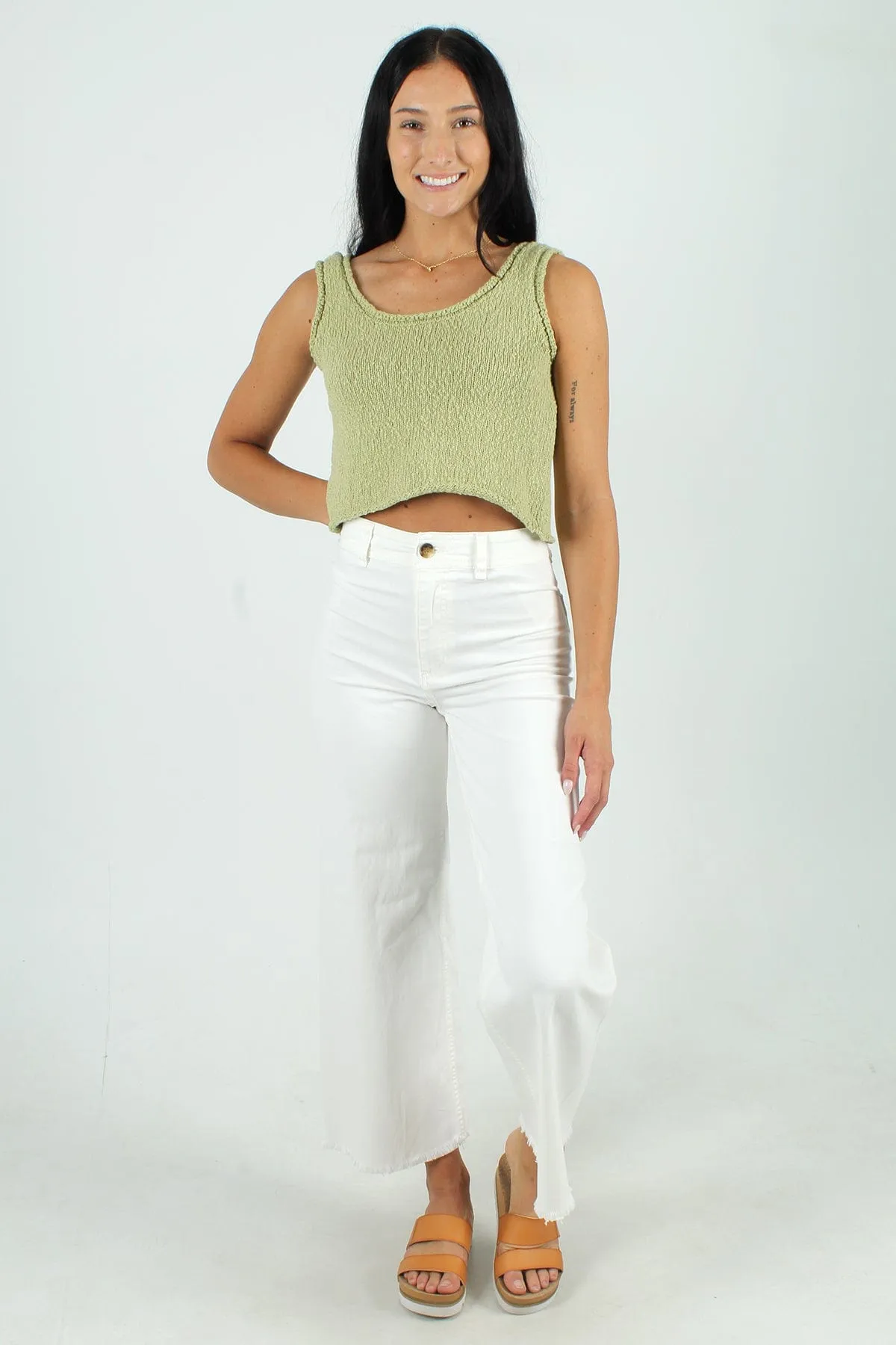 Slub Cotton Sweater Tank Top