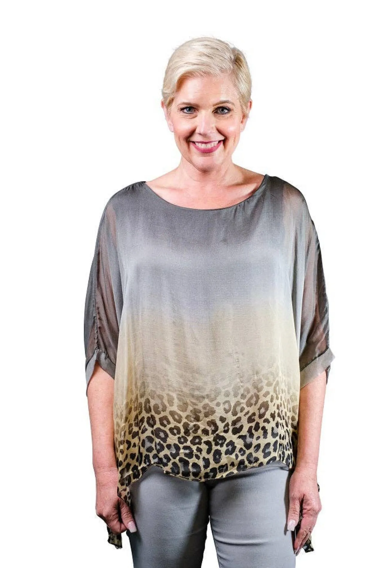 Sofia Ombre Leopard Top TEES BY TINA BQ201L