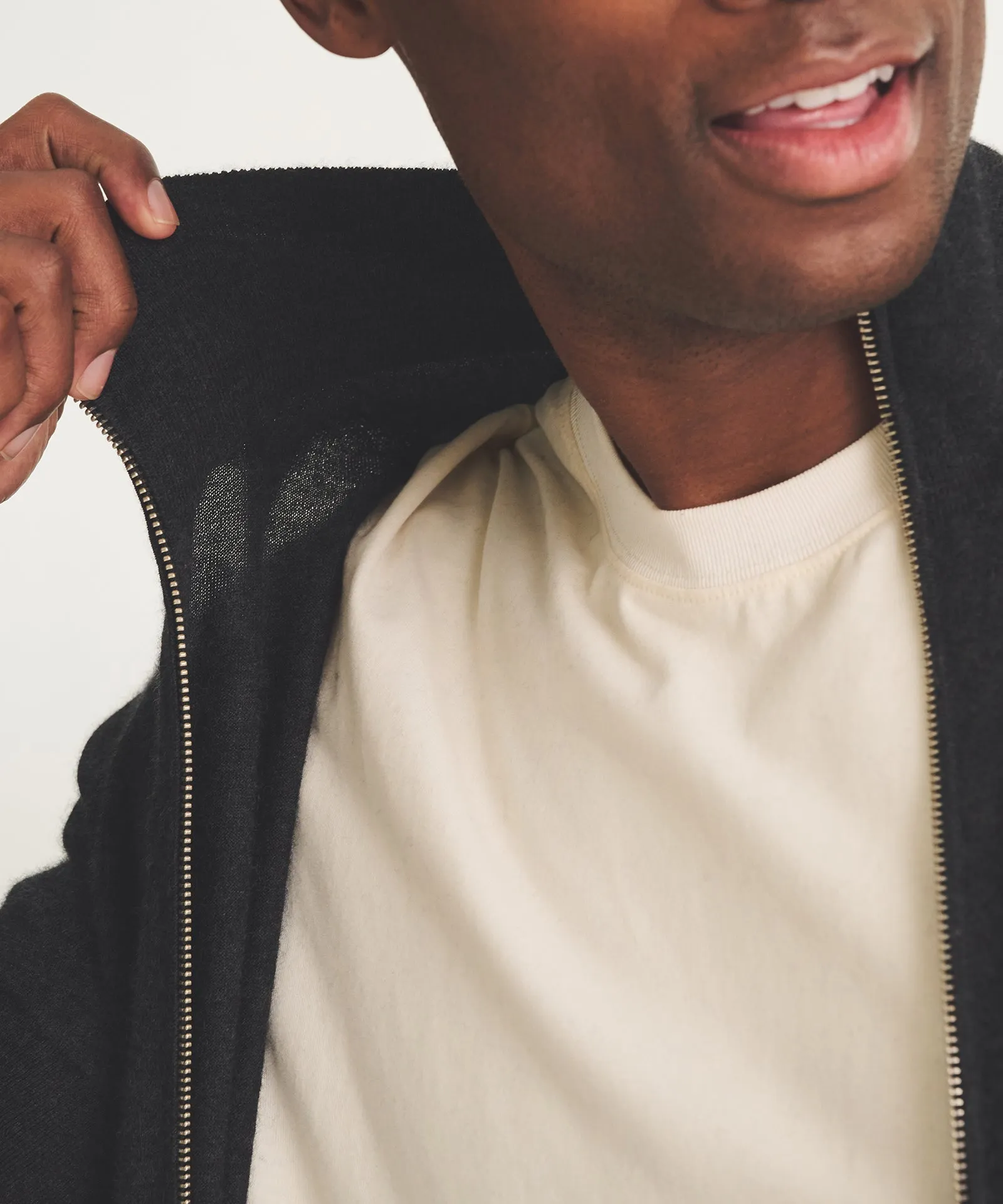 Super Fine Cashmere Zip Up