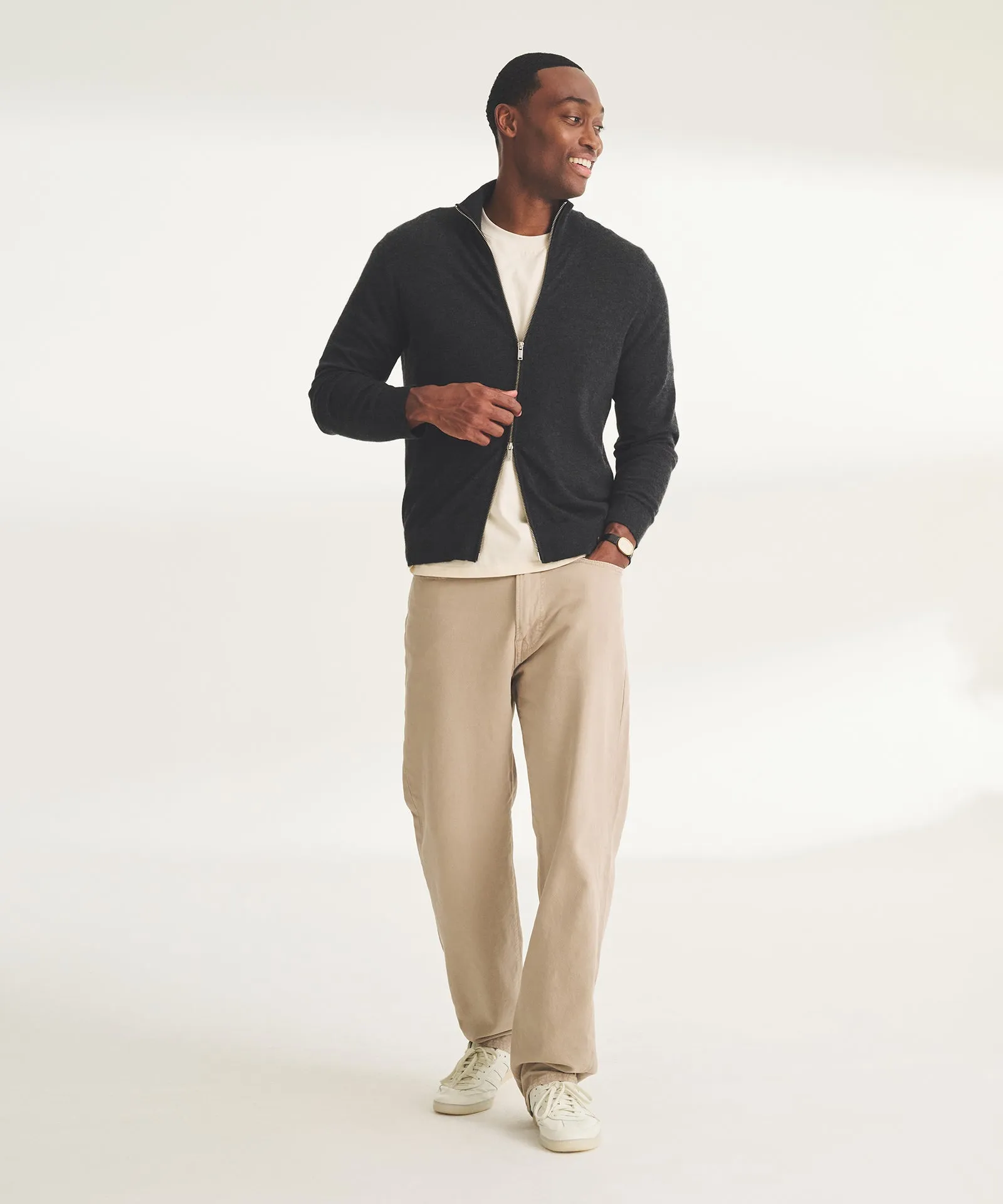 Super Fine Cashmere Zip Up