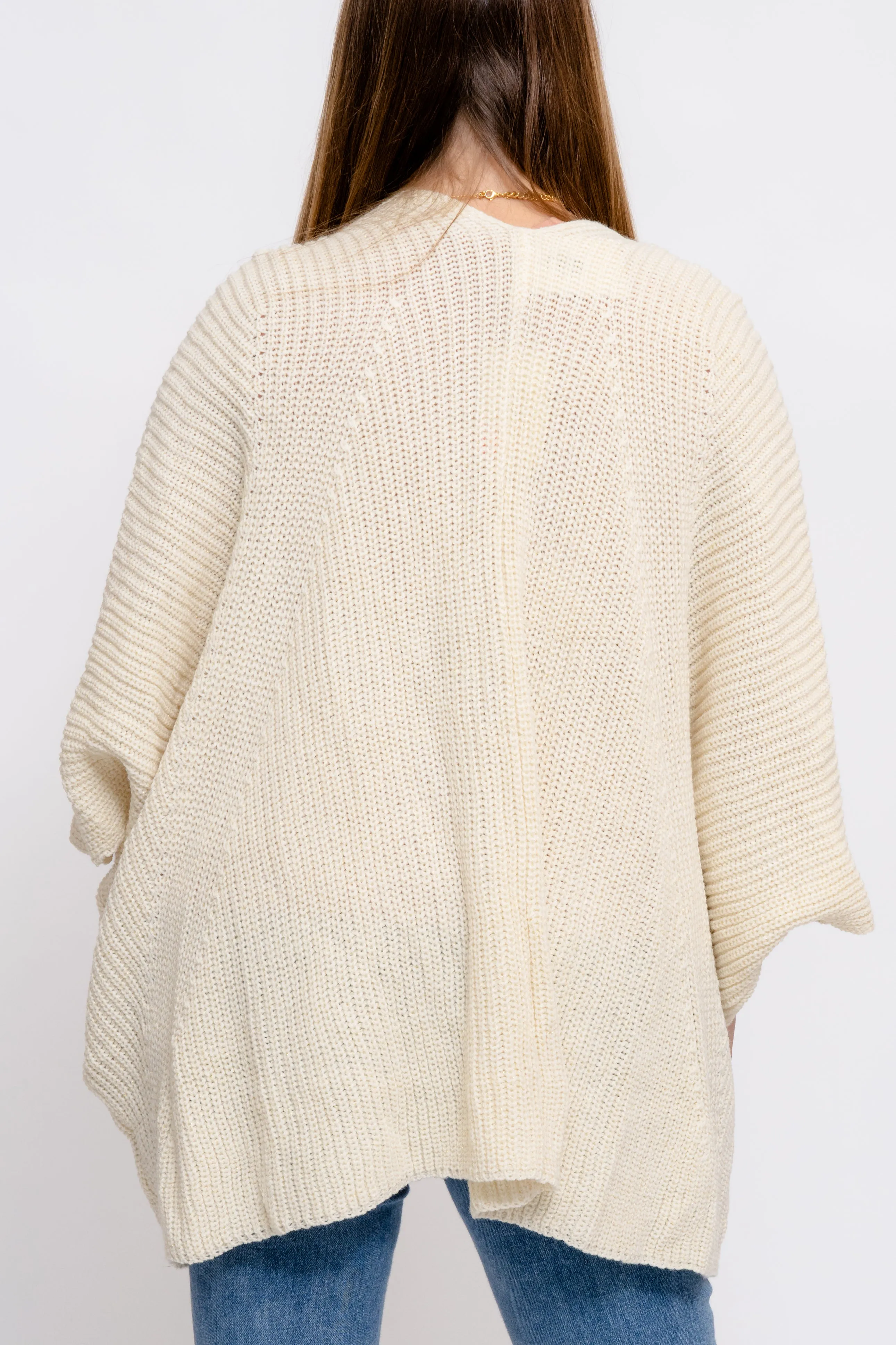 SWEATER W/METALLIC-CREAM