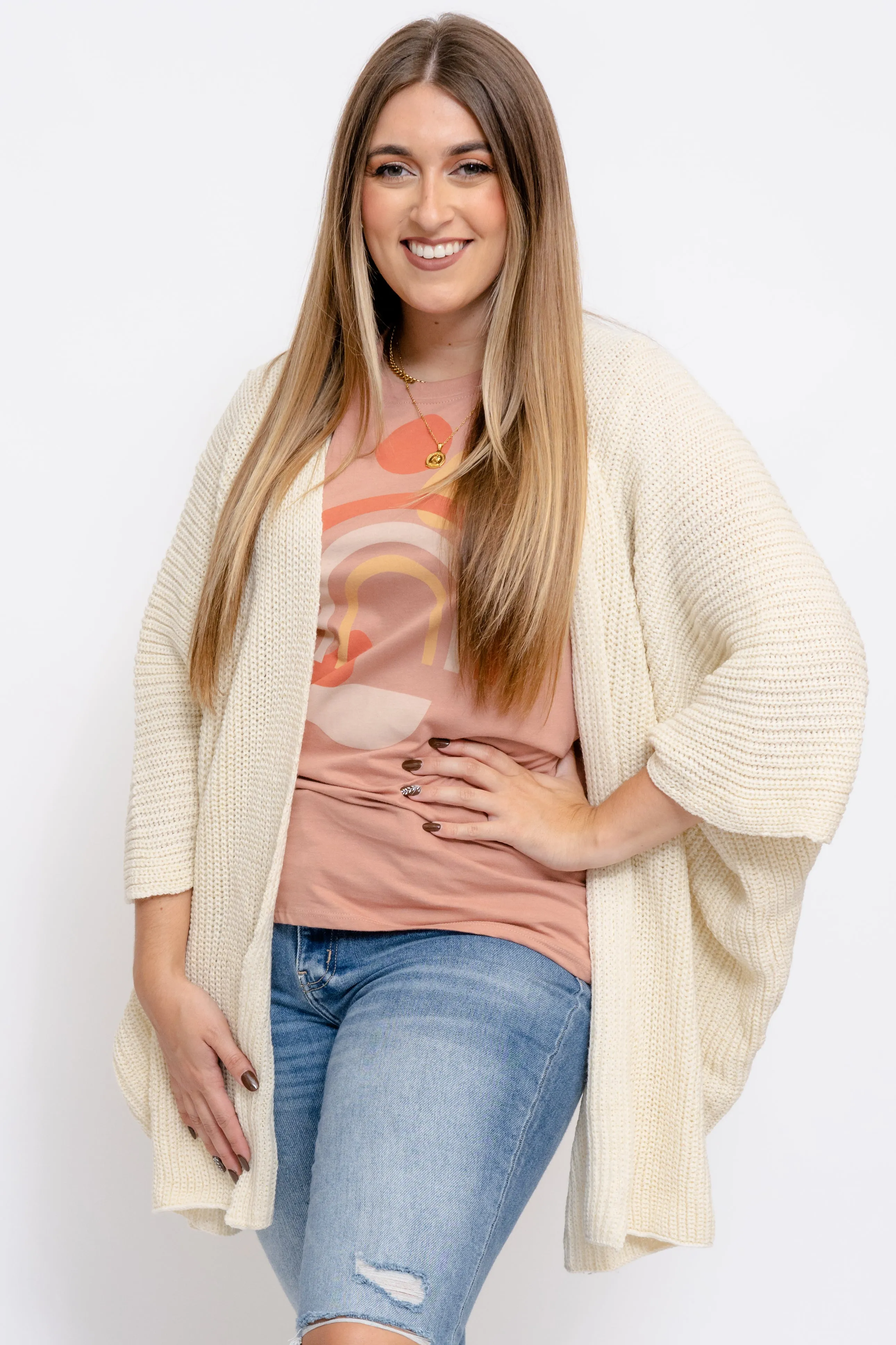 SWEATER W/METALLIC-CREAM