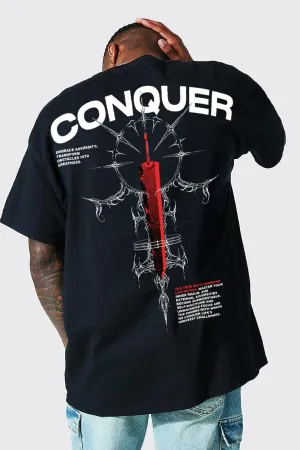 T-Shirt - Black - Conquered sword - Oversized