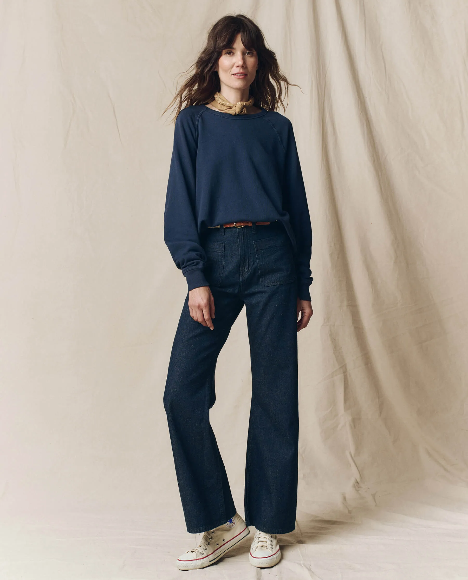 The College Sweatshirt. Solid -- True Navy