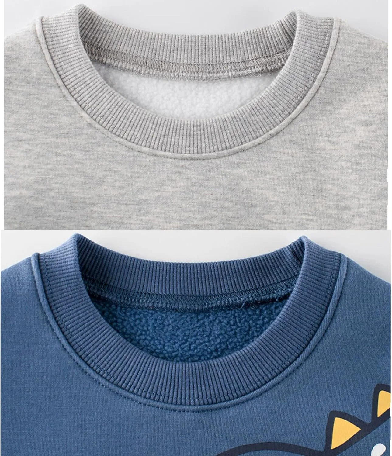 Toddler Boys Fleece Sweatshirts Dinosaur Crewneck Pullover Sweater Winter Clothes