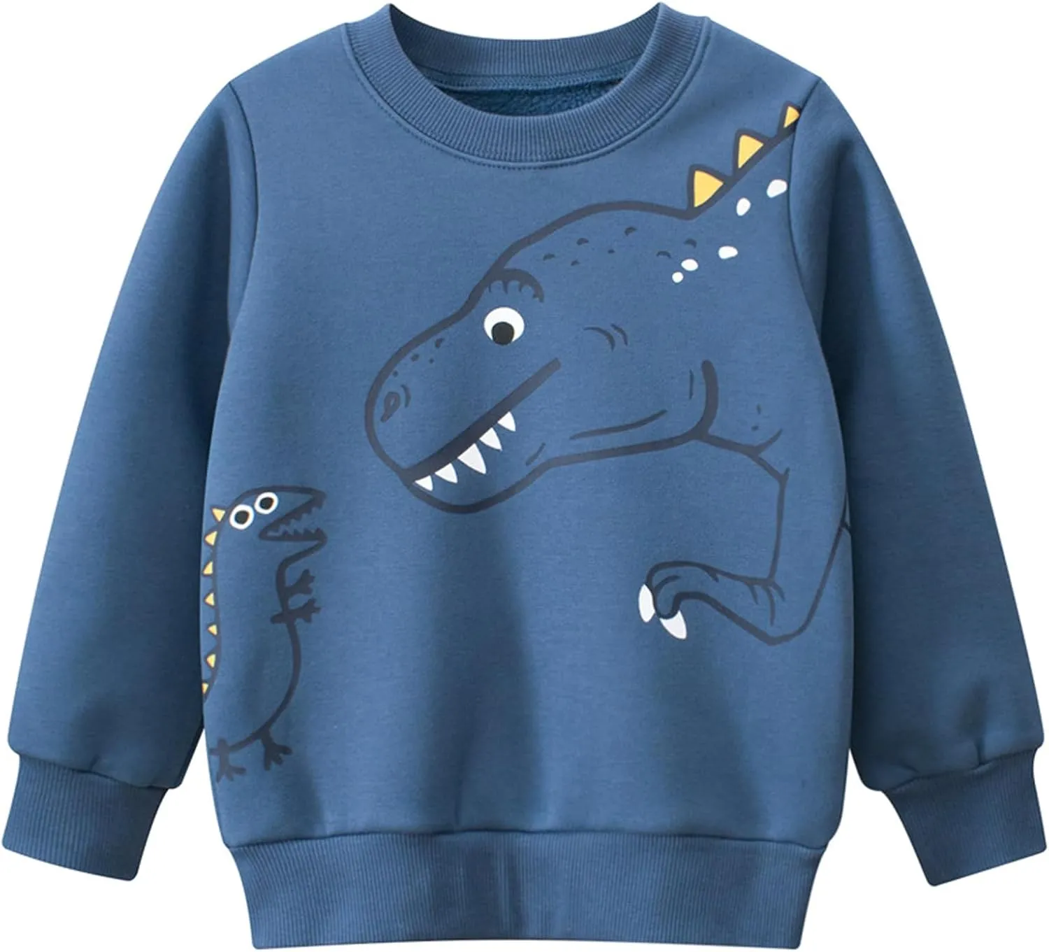 Toddler Boys Fleece Sweatshirts Dinosaur Crewneck Pullover Sweater Winter Clothes