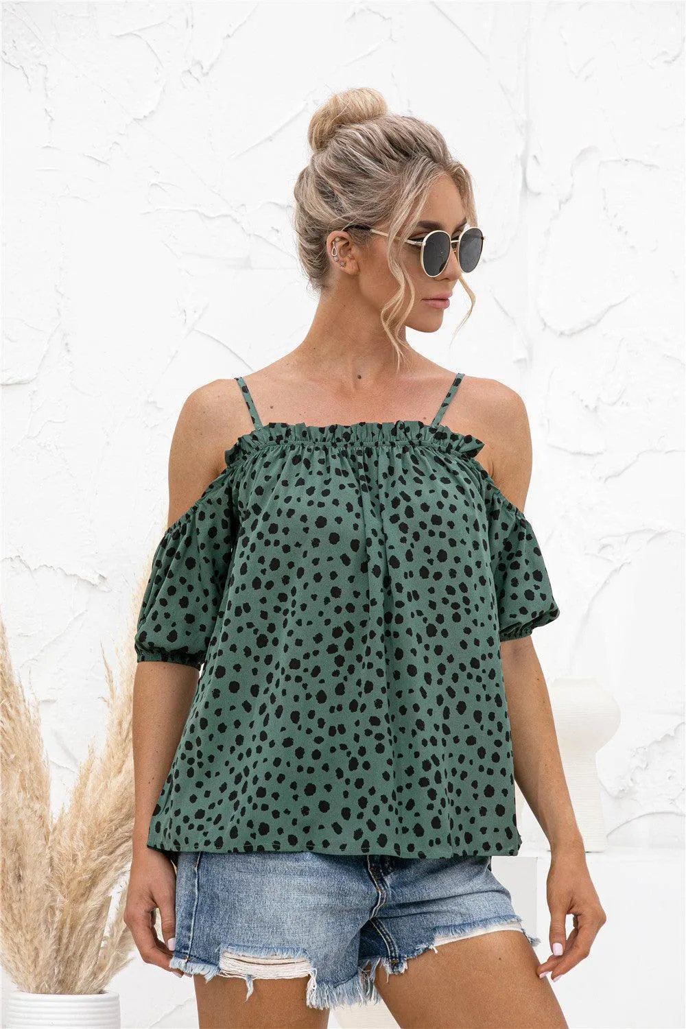 Vision Of Loveliness Cold-Shoulder Blouse