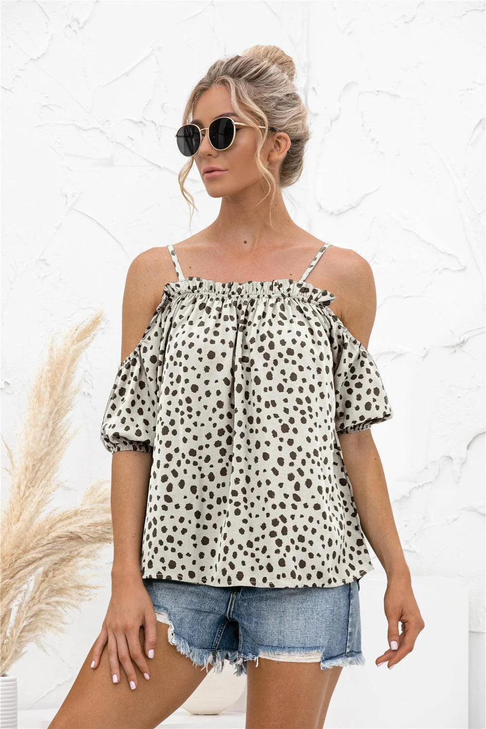 Vision Of Loveliness Cold-Shoulder Blouse