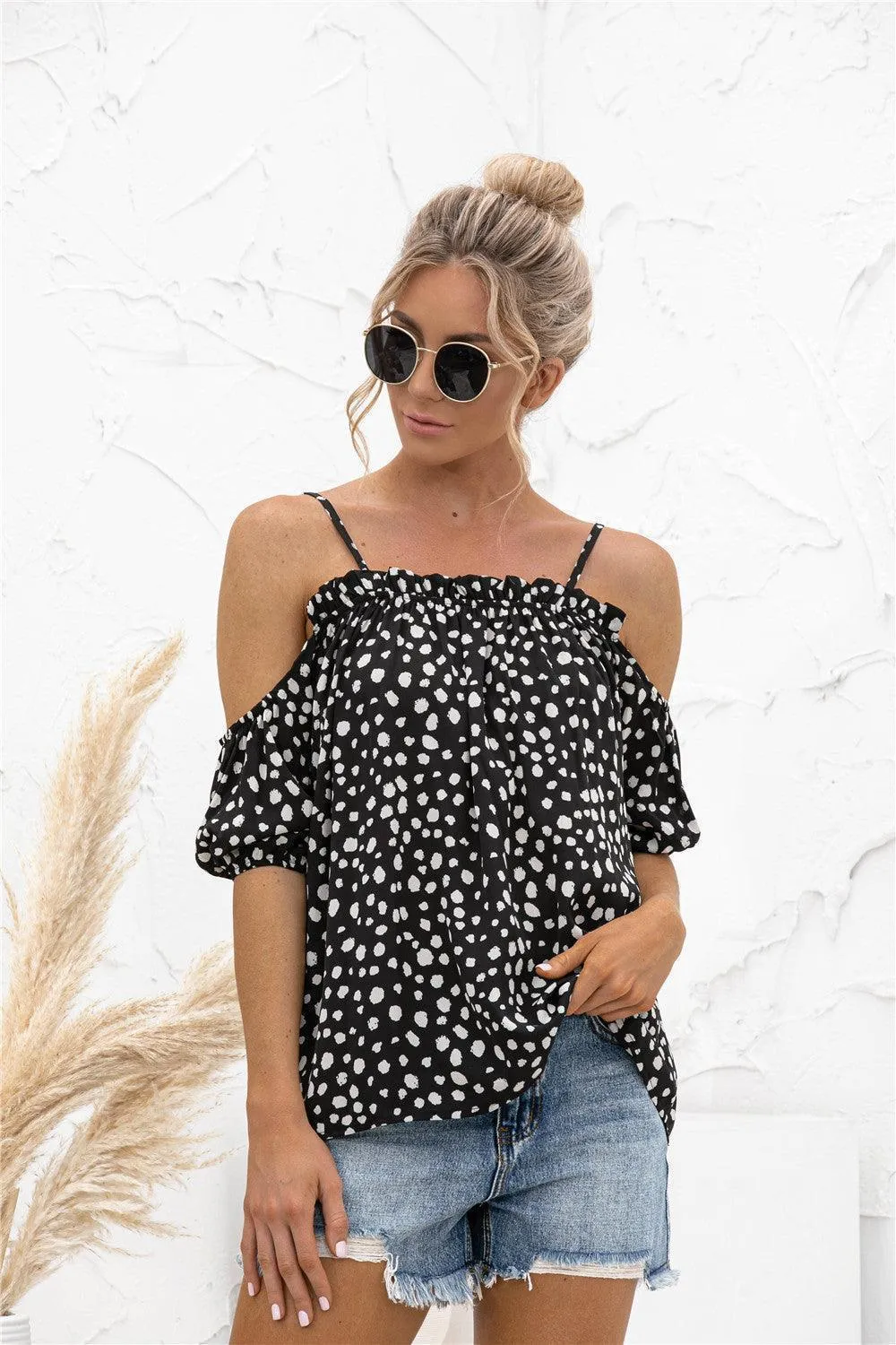 Vision Of Loveliness Cold-Shoulder Blouse