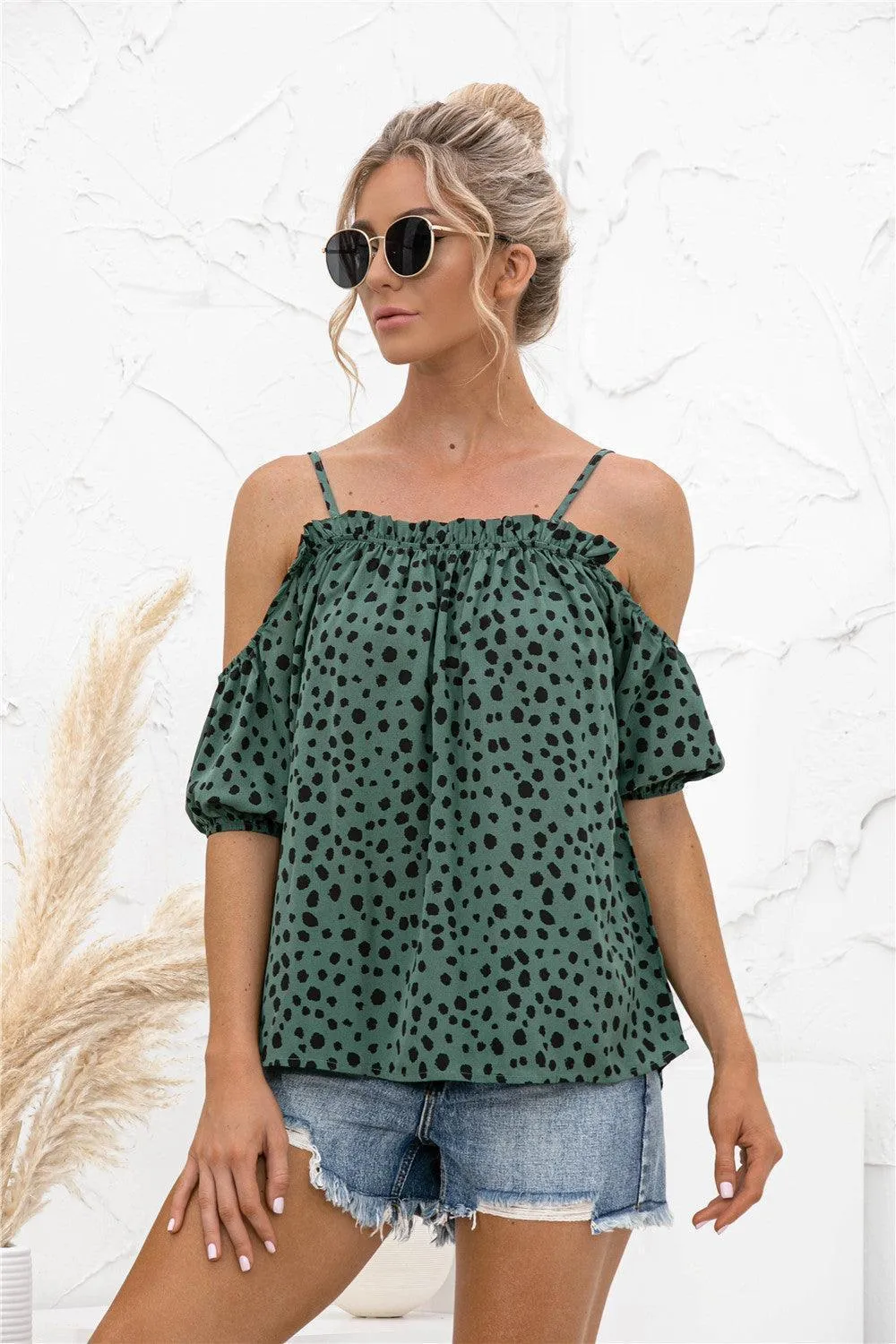 Vision Of Loveliness Cold-Shoulder Blouse