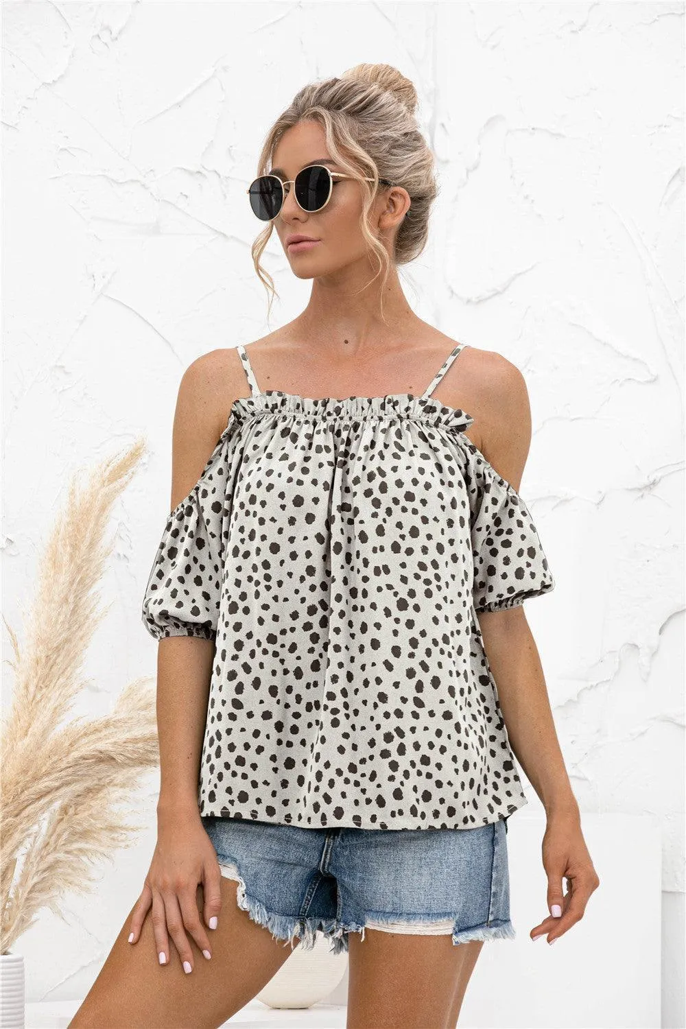 Vision Of Loveliness Cold-Shoulder Blouse