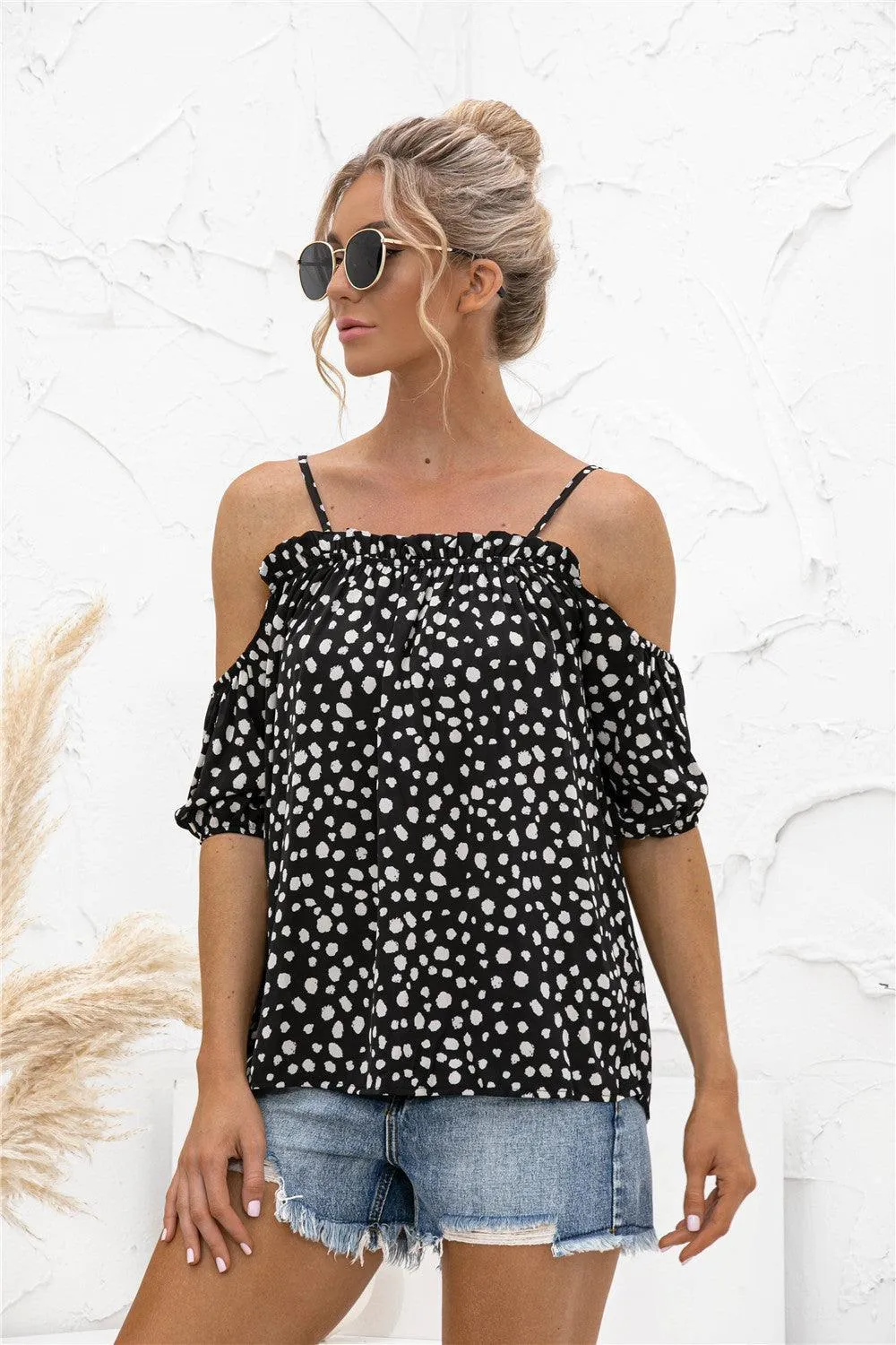 Vision Of Loveliness Cold-Shoulder Blouse