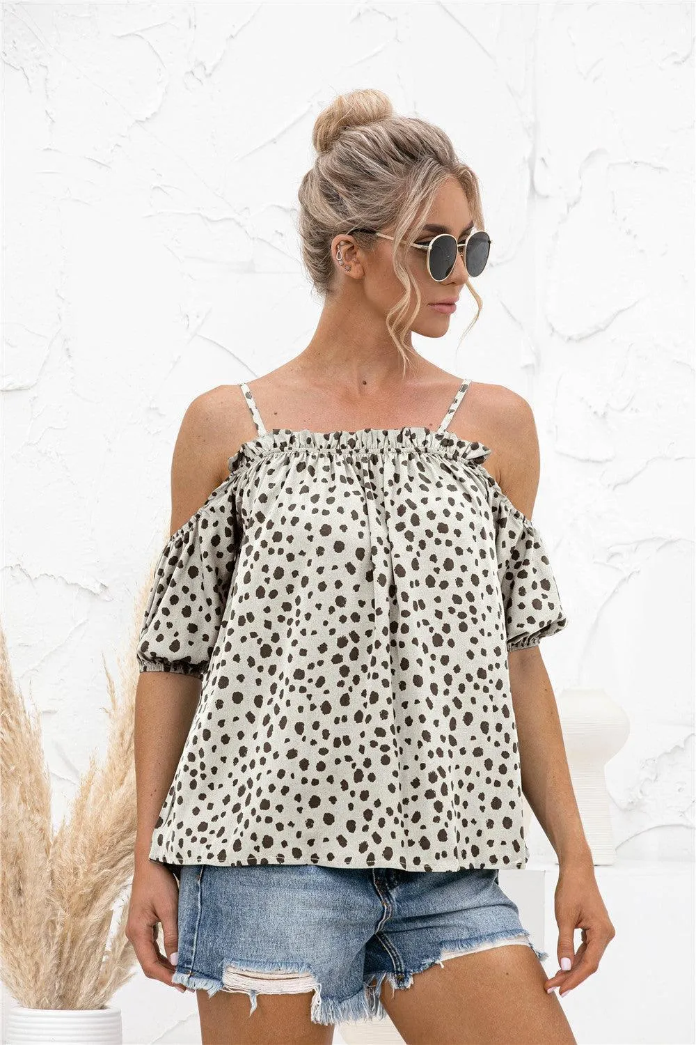Vision Of Loveliness Cold-Shoulder Blouse