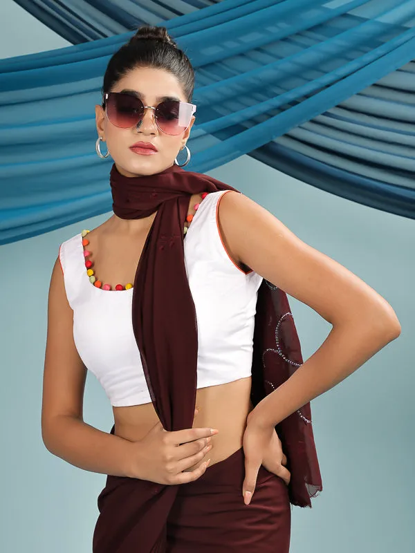 White Retro Sleeveless padded Blouse