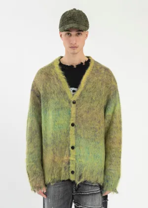 Yellow Kasuri Mohair Cardigan